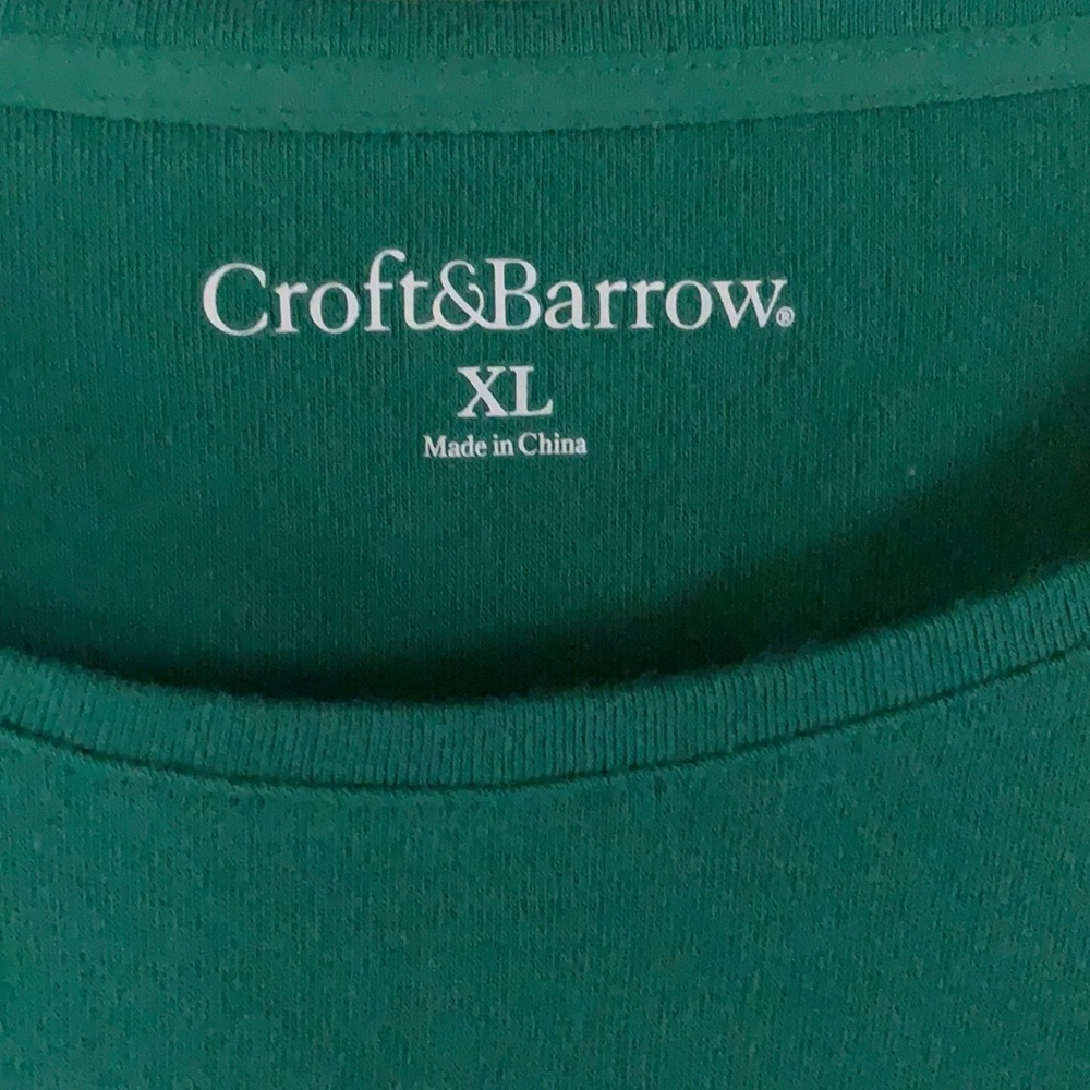 Croft & barrow XL green cotton short sleeve T - Picture 2 of 4